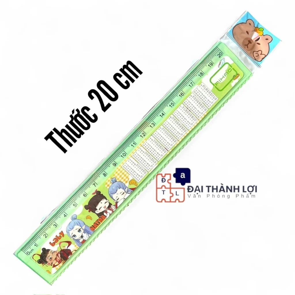 Thước nhựa Cửu Chương Aihao AH-0124; AH-T20 20CM kiểu hình dễ thương