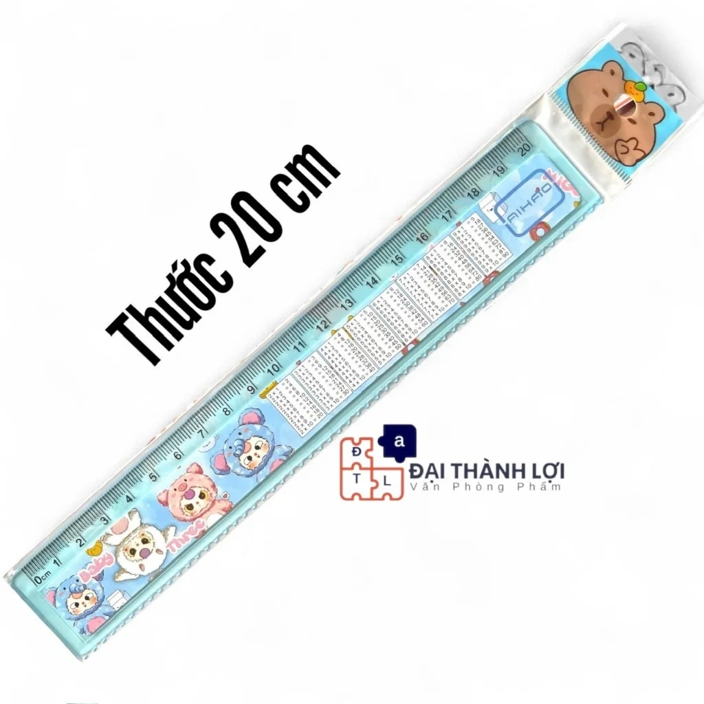 Thước nhựa Cửu Chương Aihao AH-0124; AH-T20 20CM kiểu hình dễ thương