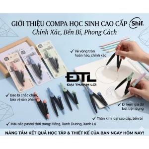 12/24 Cái Compa/ Compass Bút Chì Bấm Vẽ Kỹ Thuật 3142 Thân Kim Loại Không Gỉ