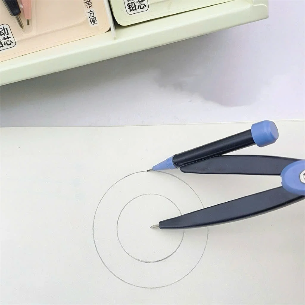 12/24 Cái Compa/ Compass Bút Chì Bấm Vẽ Kỹ Thuật 3142 Thân Kim Loại Không Gỉ