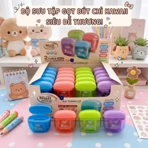 24/48 CÁI Đồ Chuốt Bút Viết Chì / Đồ Gọt Bút Viết Chì 2 Lỗ Chuốt 80013 Dễ Thương, Có Đồ Đựng Vỏ Chì