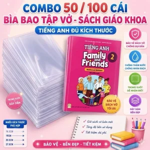50/100 Cái Bìa Bao Tập Vở, Sách Giáo Khoa,Vở Bài Tập, Tiếng Anh Đủ Kích Thước