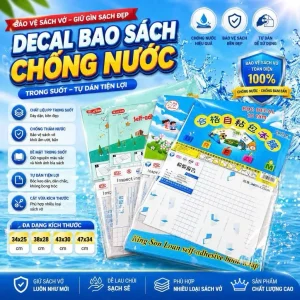 50/100 Tờ Decal Dán Bọc Tập Sách – Loại Tốt, Chống Thấm Nước, Chống Rách