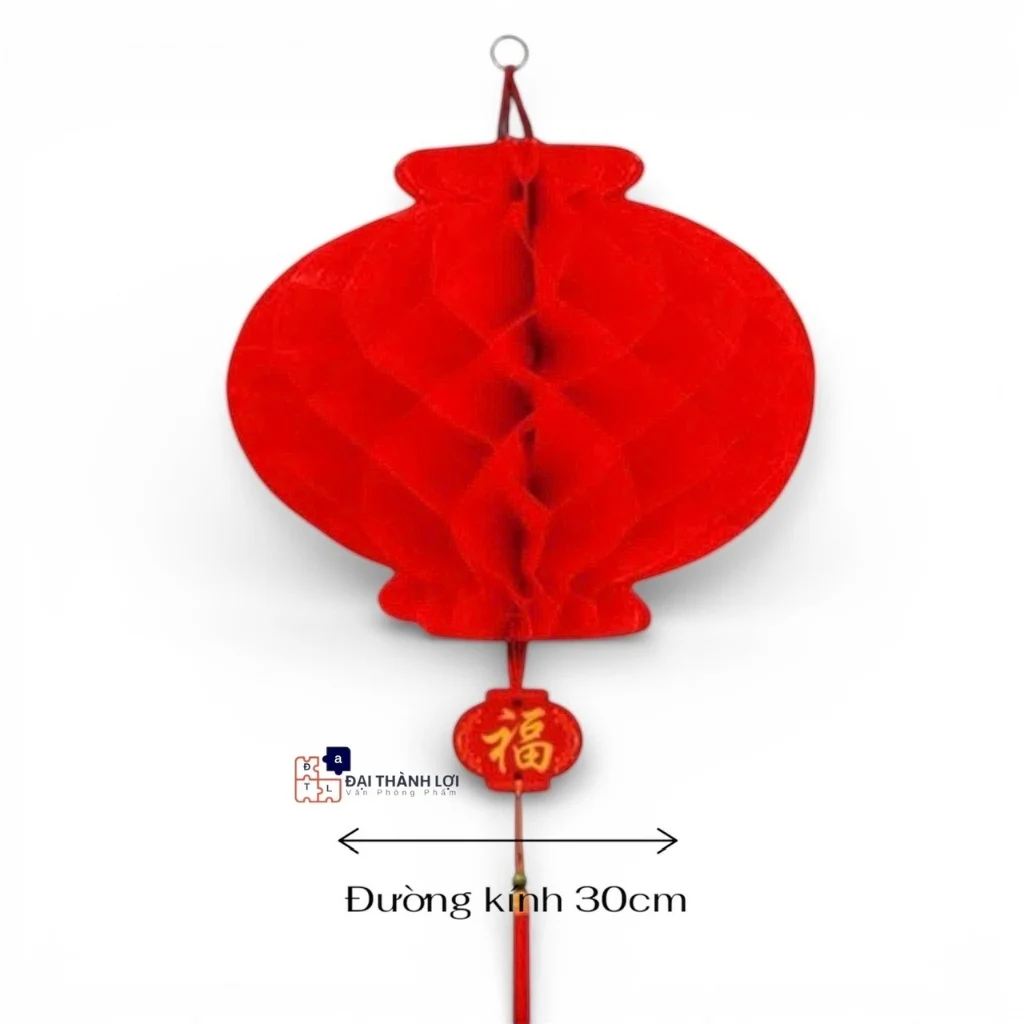 Quả đèn lồng đỏ nilon nhiều kích thước, Lồng đèn tổ ong mini trang trí Tết, Đèn lồng chống nước