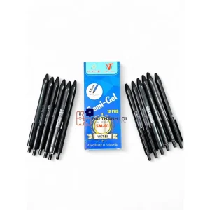 Bút bi bấm mực Đen SEMI-GEL SM-01 0,7mm mực dầu viết được trên mọi bề mặt