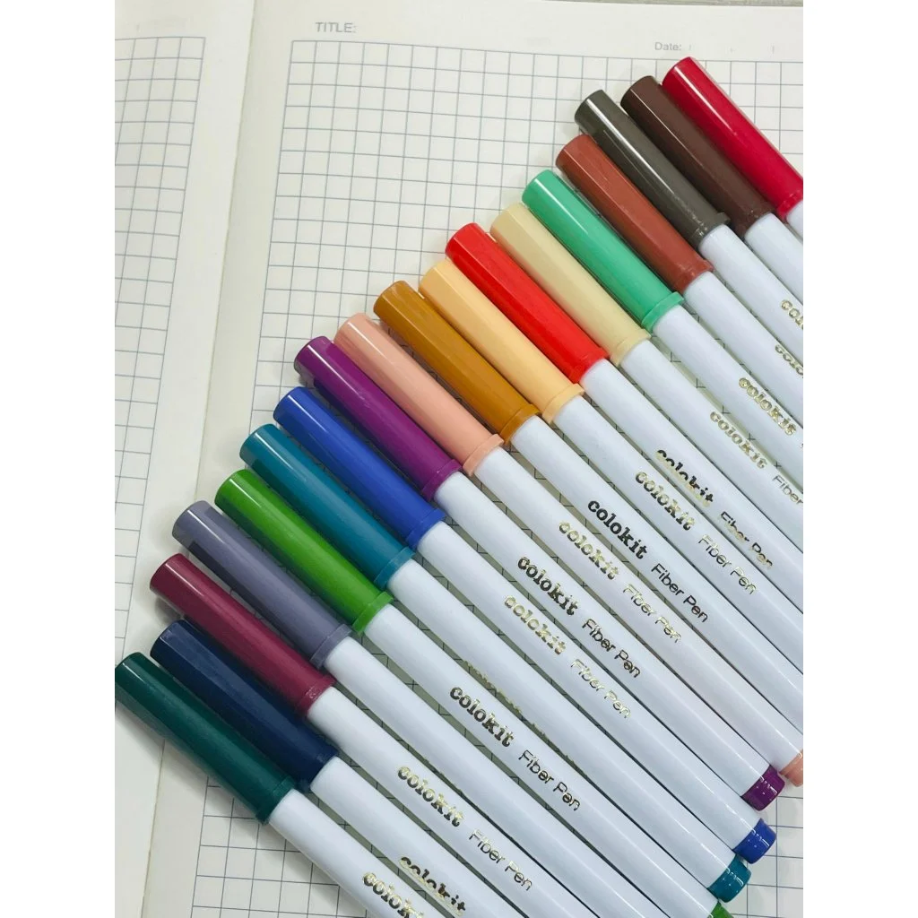 Bút lông màu Fiber Pen 20 màu Retro Thiên Long Colokit rửa được ngòi chóp viết nét thanh nét đậm SWM-C009