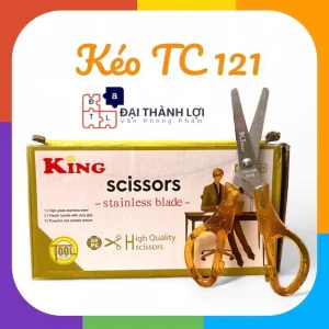Kéo Xà Cừ/ Kéo Đồi Mồi/ Kéo Cắt Giấy CỠ NHỎ King TC121 Thép Không gỉ