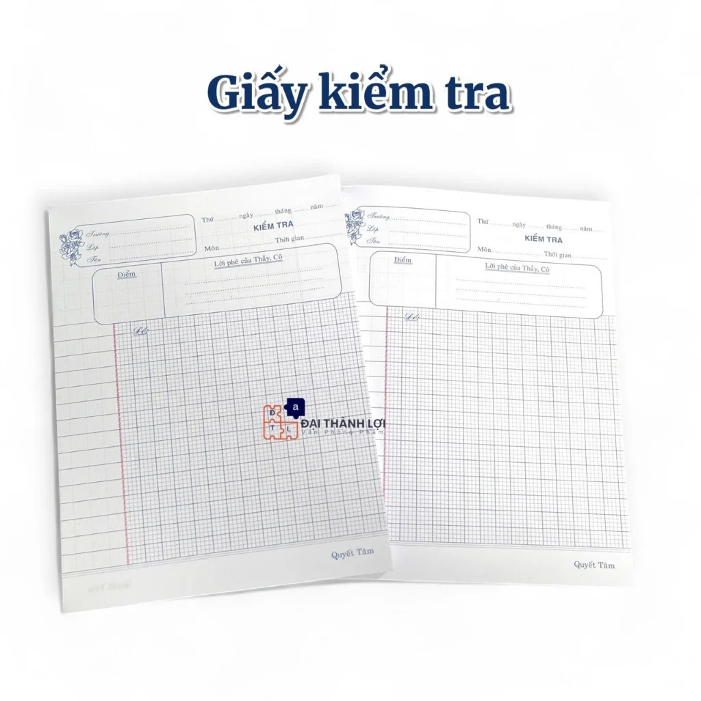 Tệp 20 Tờ Giấy Kiểm Tra 4 Ô Ly – Giấy 80 gsm Cao Cấp, Không Lem