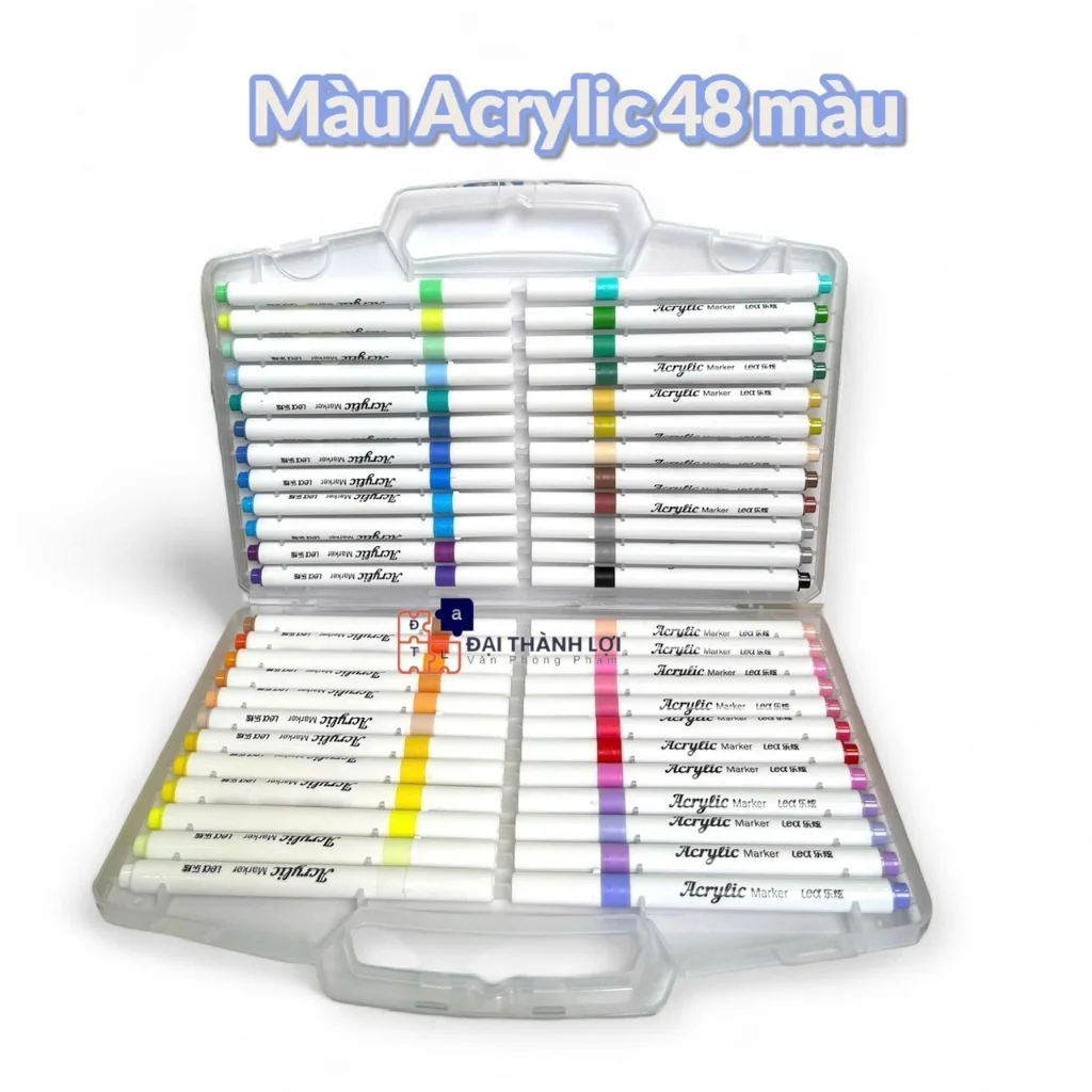 Hộp Bút 36/48 Màu Acrylic Marke Cao Cấp Chống Nước , Màu Sắc Tươi Sáng - Bút Lông Màu Vẽ Trên Mọi Chất Liệu
