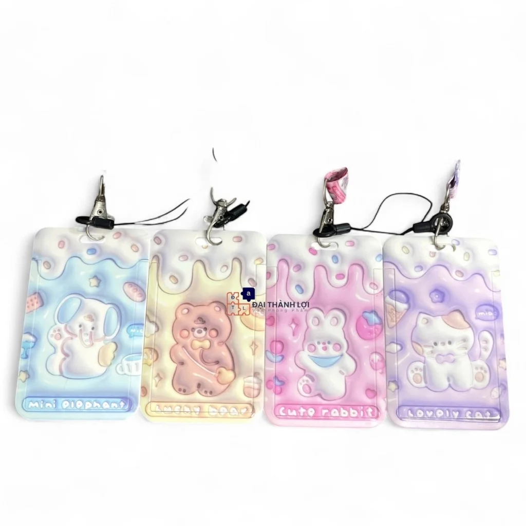 Thẻ đeo bảng tên học sinh in hình 3D siêu dễ thương kích thước 2 x 33 cm