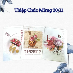 Thiệp Thủ Công 20 Tháng 11 Chúc Mừng Ngày Nhà Giáo Việt Nam, Thiệp 1 Mặt Chữ Nổi 3D Trang Trí