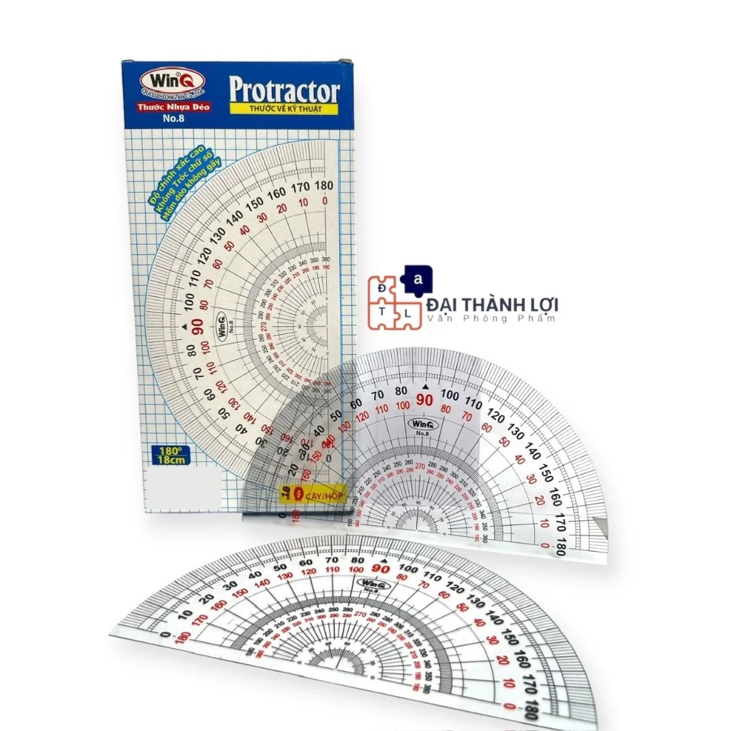 Thước Nhựa Dẻo Vẽ Kỹ Thuật 180 Độ WinQ No.8