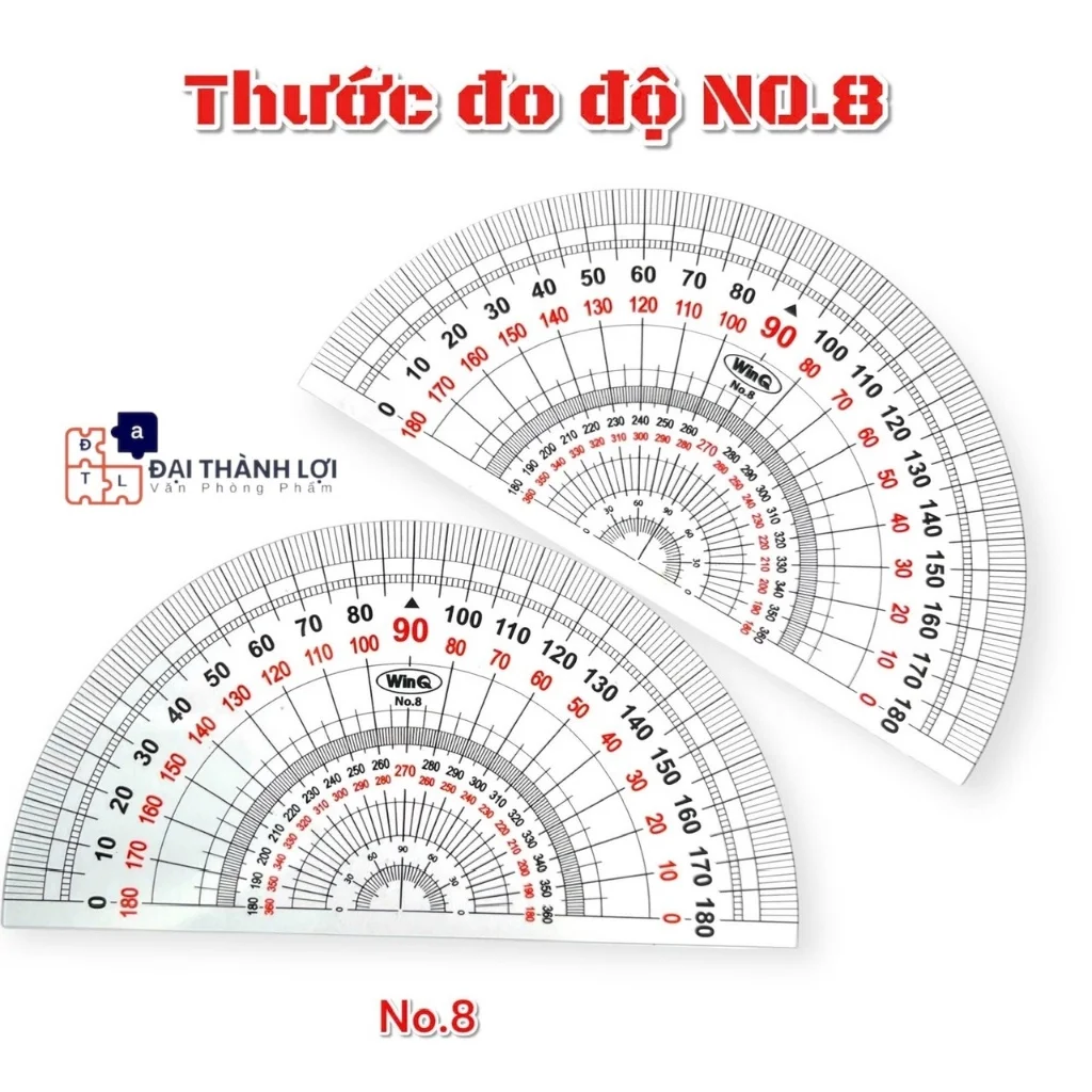 Thước Nhựa Dẻo Vẽ Kỹ Thuật 180 Độ WinQ No.8