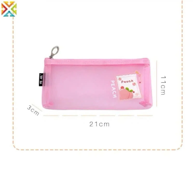 Túi Đựng Bút / Đựng Đồ Trang Điểm Bằng Lưới Nylon Trong Suốt Sức Chứa Lớn Tiện Dụng Cho Học Sinh Sinh Viên Nhiều Mẫu