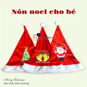 Mũ ông già Noel , nón Noel màu đỏ chất liệu Nhung phù kiện tóc trang trí Giáng Sinh