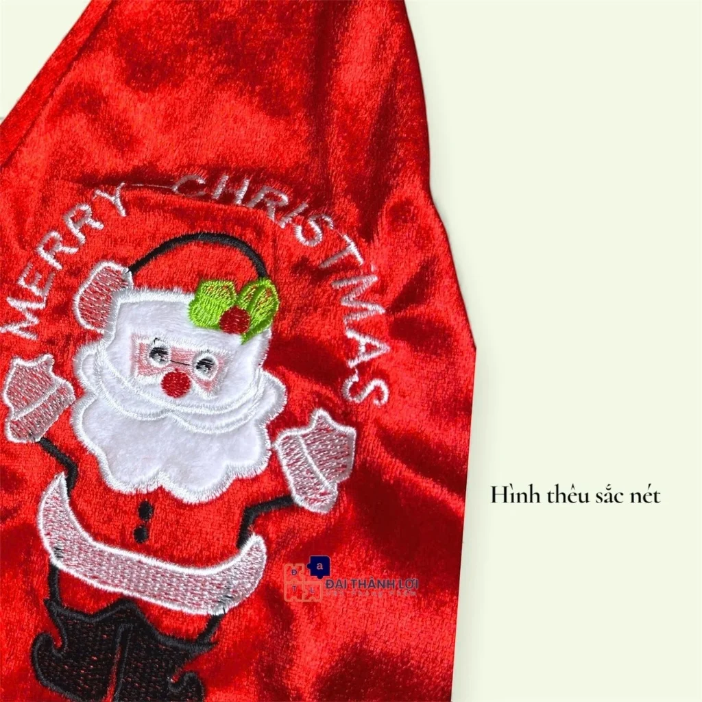 Mũ ông già Noel , nón Noel màu đỏ chất liệu Nhung phù kiện tóc trang trí Giáng Sinh