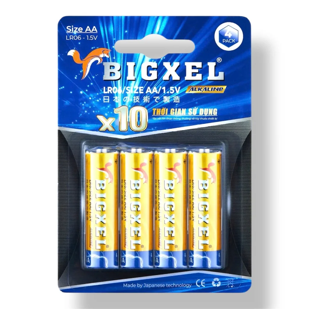 Pin tiểu Alkaline AA - AAA Bigxel Max, Pin 2A/ 3A An toàn không thuỷ ngân Chống chảy nước/ Rỉ sét - Chính Hãng