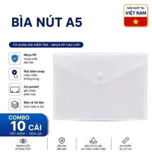 Bìa nút A5 Túi Đựng Bài Kiểm Tra Nhựa PP