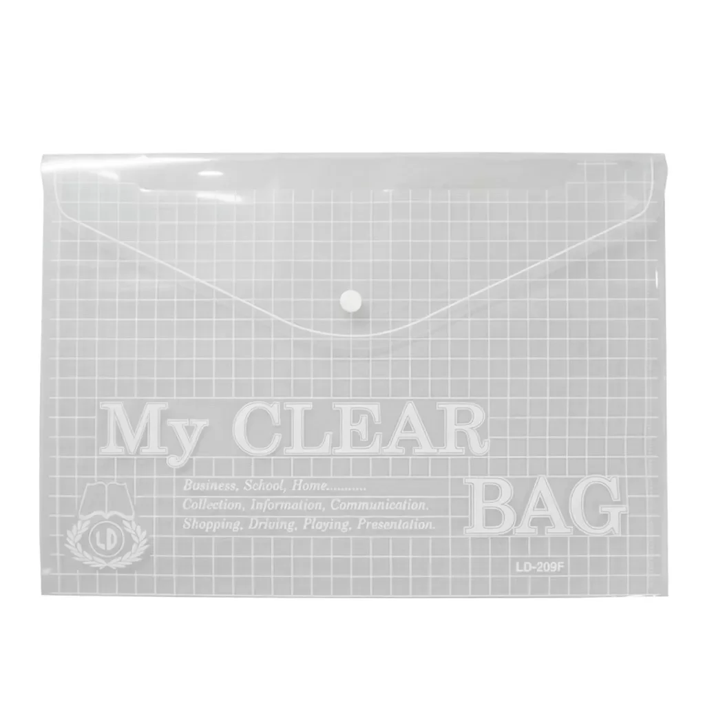 Bìa Nút Nhựa A4/F4 My Clear Bag, Bìa Sơ Mi PP Dày Trong Suốt Bảo Vệ Tài Liệu