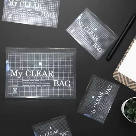 Bìa Nút Nhựa A4/F4 My Clear Bag, Bìa Sơ Mi PP Dày Trong Suốt Bảo Vệ Tài Liệu