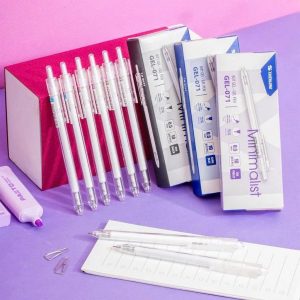 Combo 10/20 Bút gel bi Minimalist Thiên Long ngòi bút cao cấp 0.5mm, mực xanh/đen/tím, nét viết êm mượt Gel-071