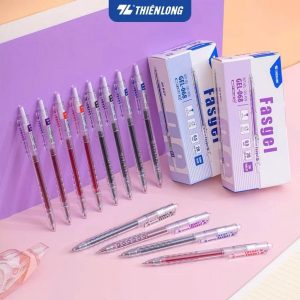Combo 10/20 Bút gel Fasgel Thiên Long GEL-068 - viết mực nước êm trơn ngòi cao cấp 0.5mm gồm 4 màu mực, nét êm trơn