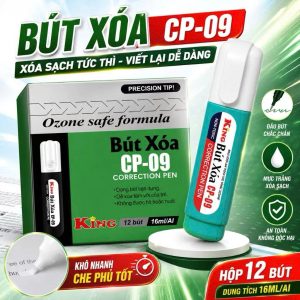 HỘP 12 Cây Bút Xóa Nước / Viết Xoá Nước KING CP-09/ CP 09 Thể Tích 16ml, Mực Xoá Nhanh Khô